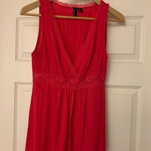 Cynthia Rowley Lace Tank and Shorts Solid Dark Pink Pajama Set Size Small